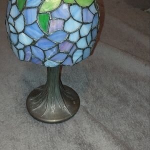 Stained Glass Table Lamp in Blue and Green